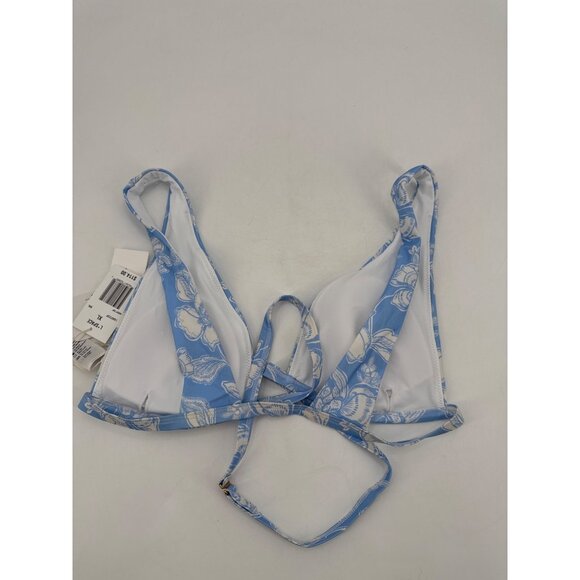 L Space Avery Bikini Top XL Womens Floral Blue Print Swimwear - Picture 7 of 8